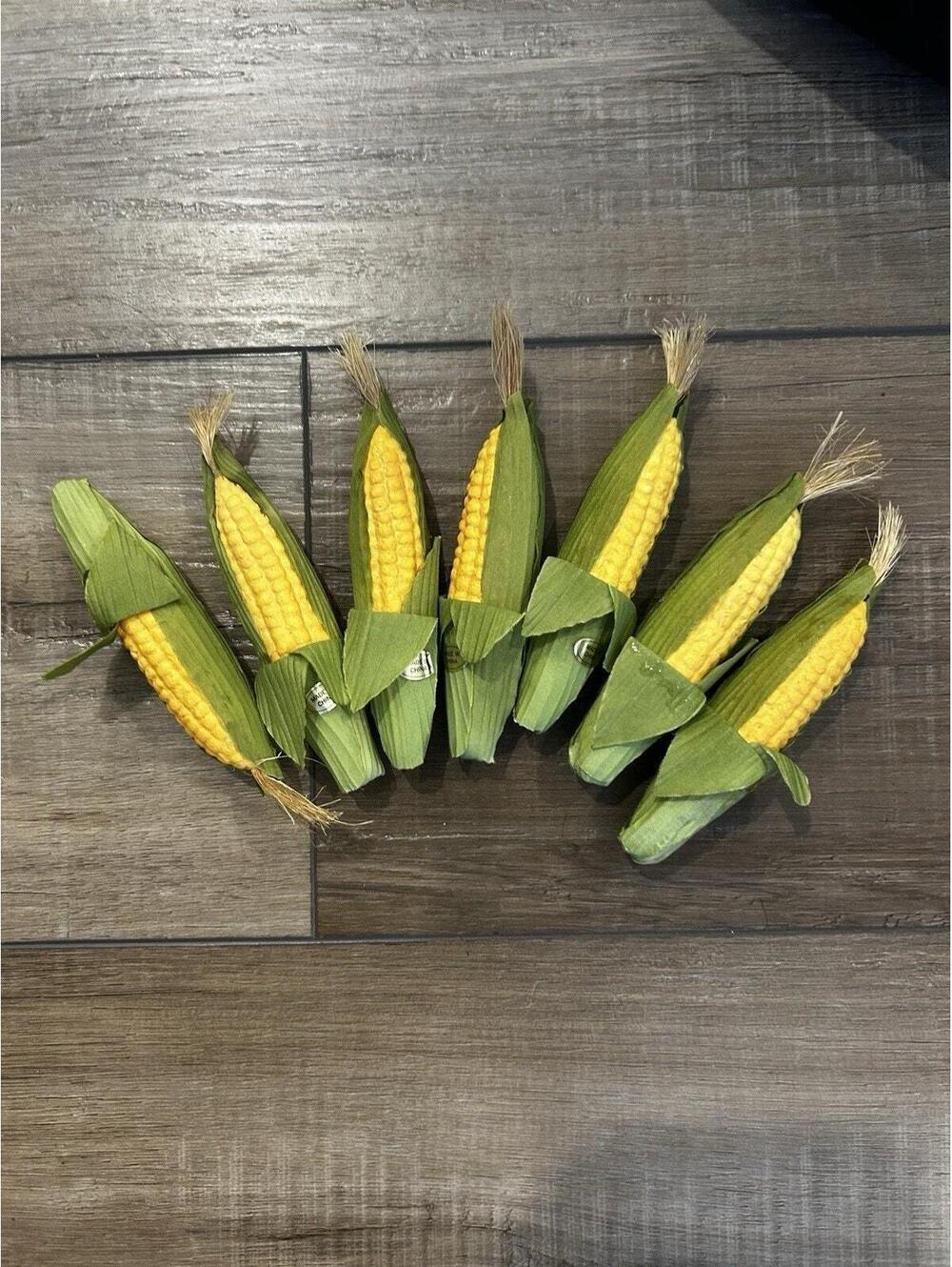 7 Longaberger Faux Corn Ears For JW Collectors Club Miniature Corn Basket